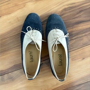 Navy and Cream Women's Loafers